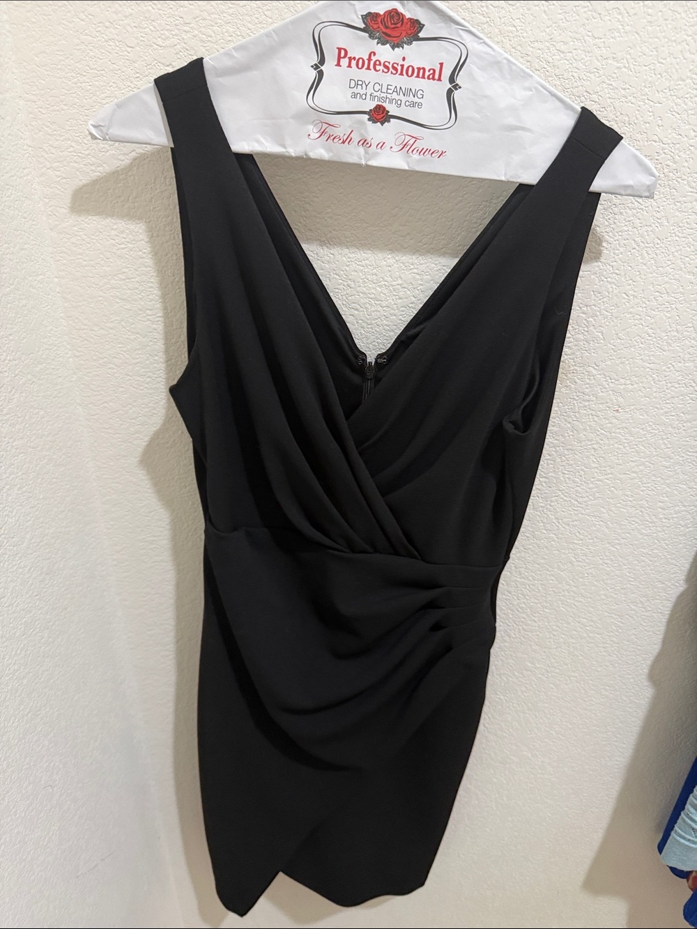 Guess Black Wrap-Front Mini Dress